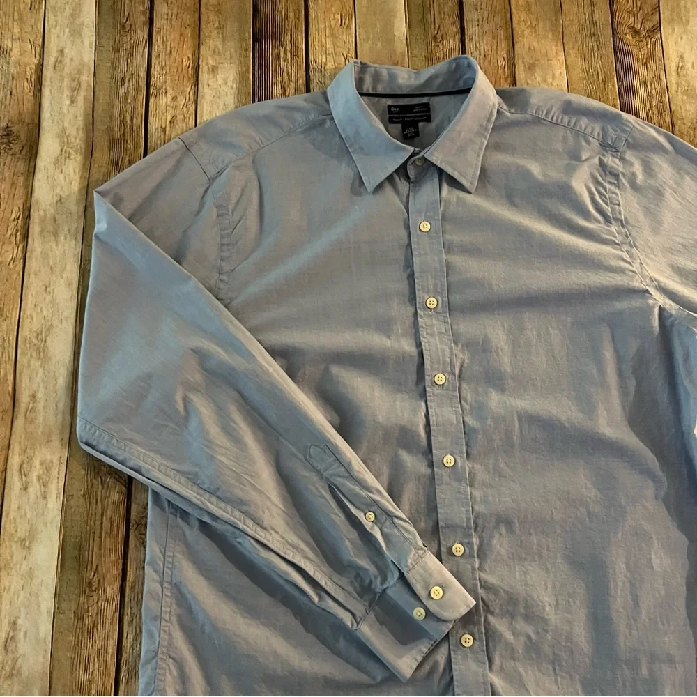 Gap mens slim fit long sleeve button down shirt | size 2XL
